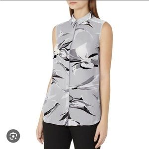 Reiss | Bex Printed Sleeveless Shirt sz 0